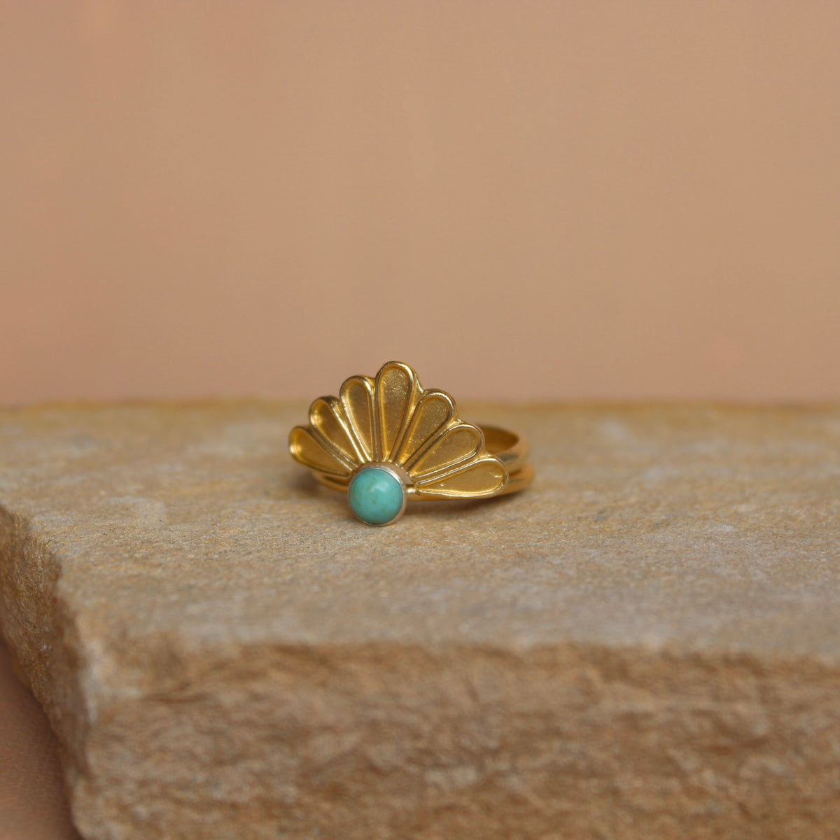 Sun Ray Stacking Ring Set Turquoise