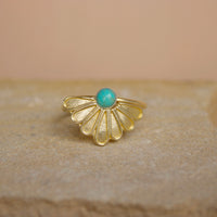 Sun Ray Stacking Ring Set Turquoise