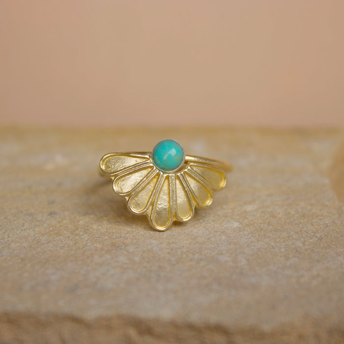 Sun Ray Stacking Ring Set Turquoise