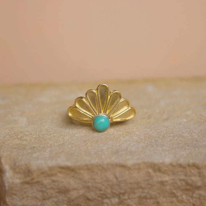 Sun Ray Stacking Ring Set Turquoise