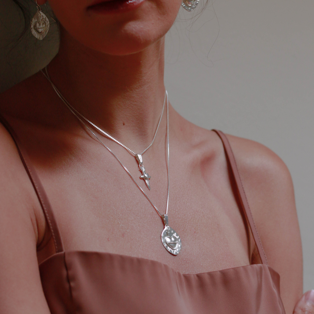 Dagger with Heart Necklace