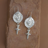 Sacred Heart & Dagger Earrings