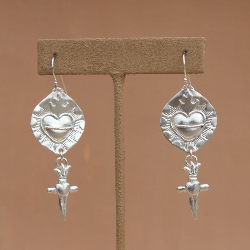 Sacred Heart & Dagger Earrings