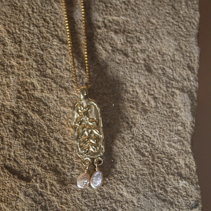 Yucca & Pink Pearl Necklace