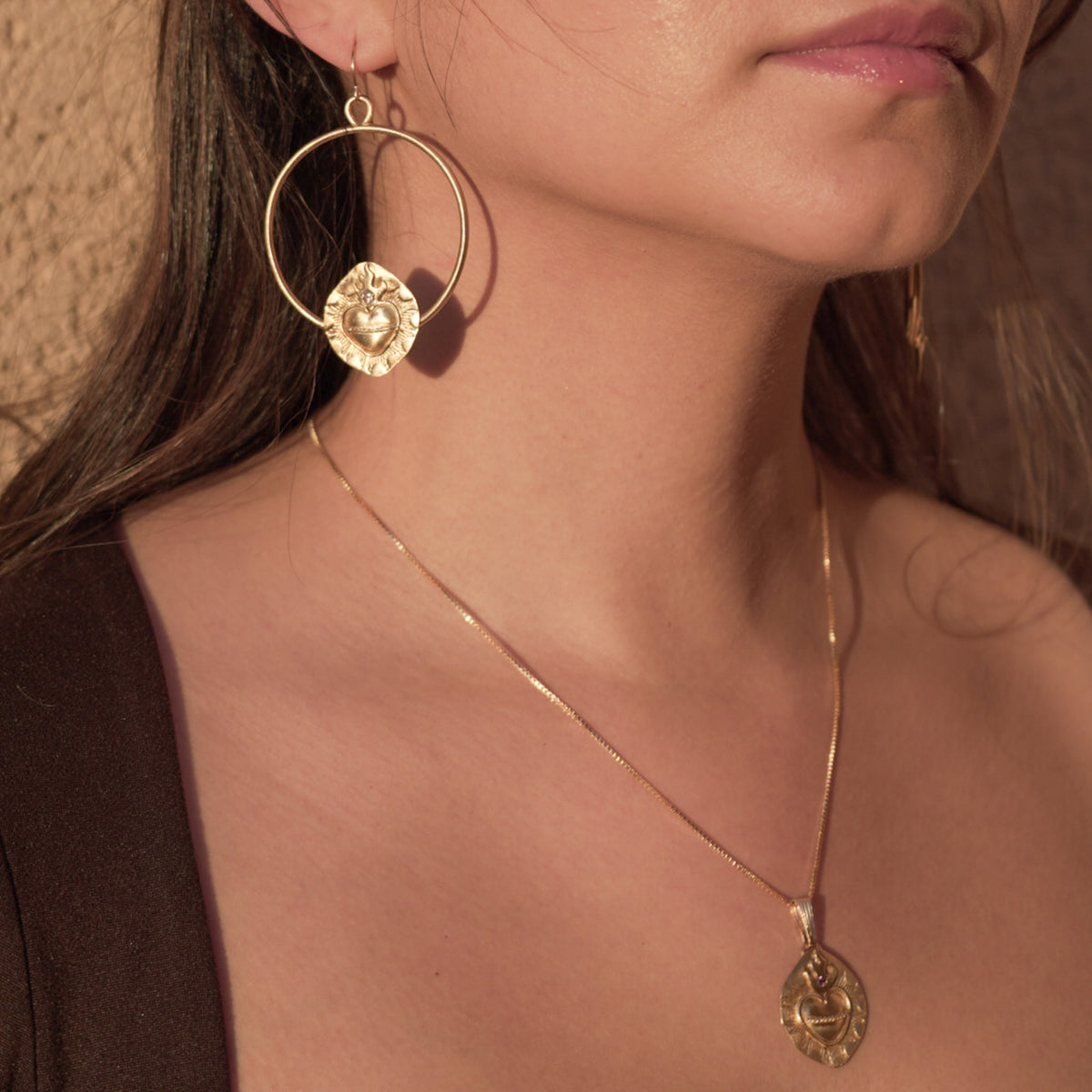 Sacred Heart Sparkle Hoops