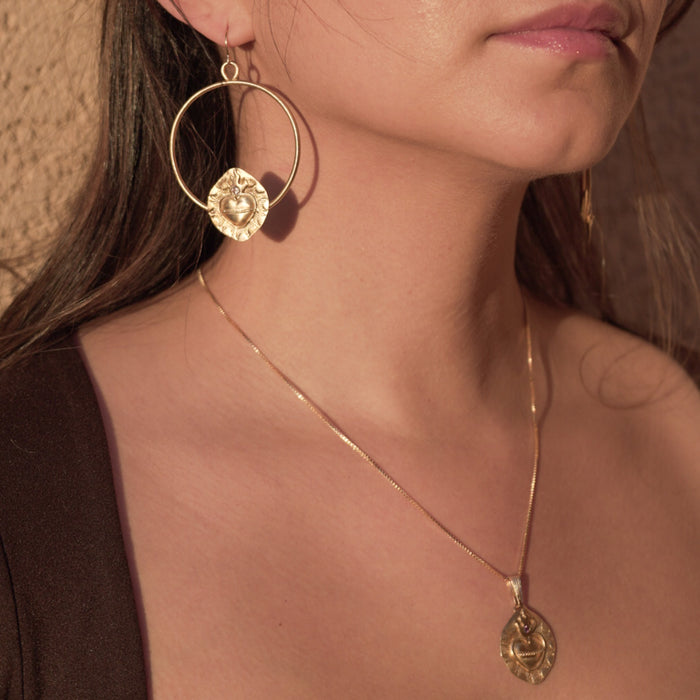 Sacred Heart Sparkle Hoops