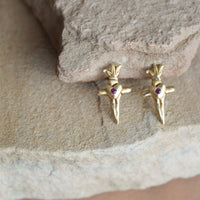 Daggers with Heart Garnet Posts