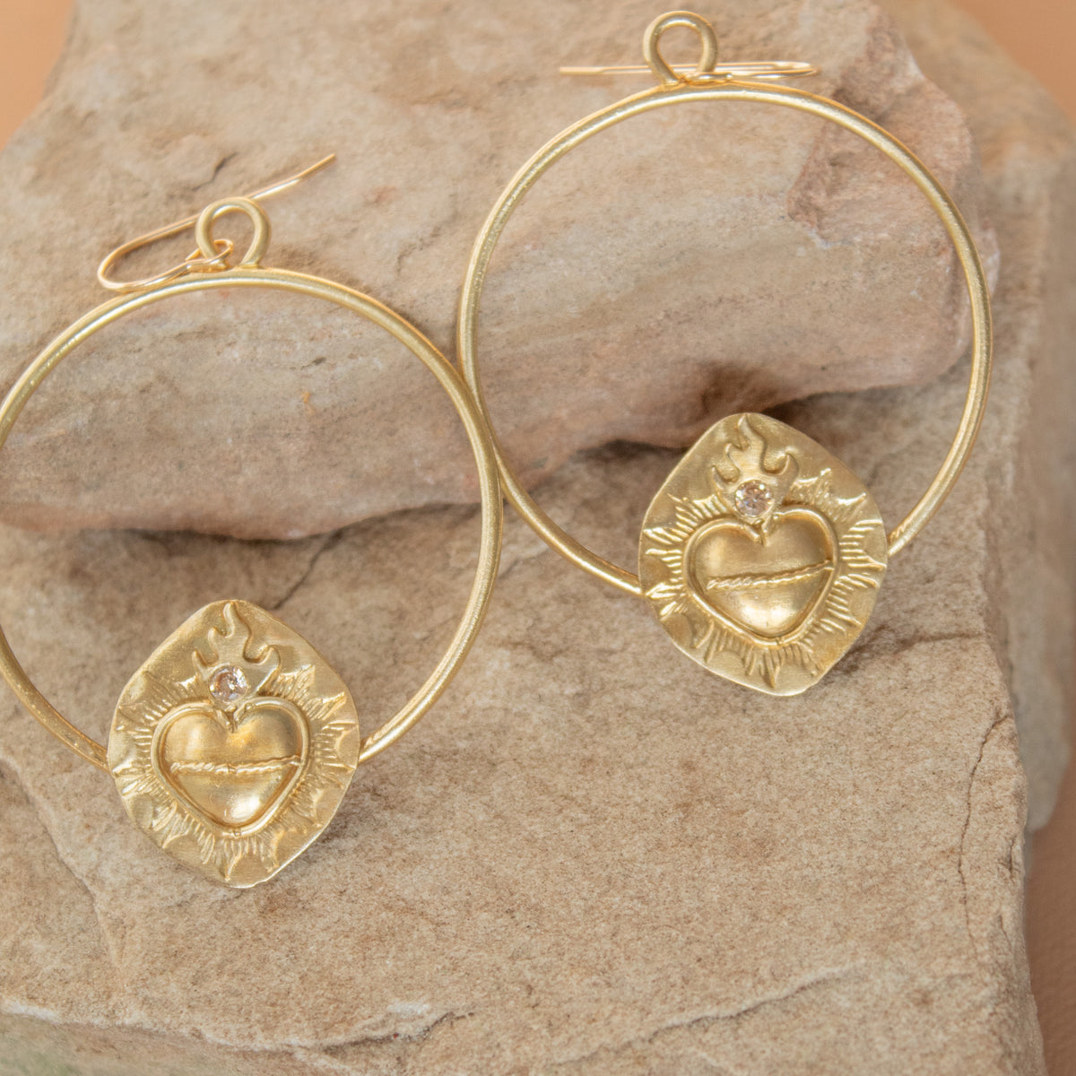 Sacred Heart Sparkle Hoops