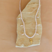 Dagger with Heart Rose Quartz Necklace