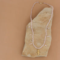 Dagger with Heart Rose Quartz Necklace