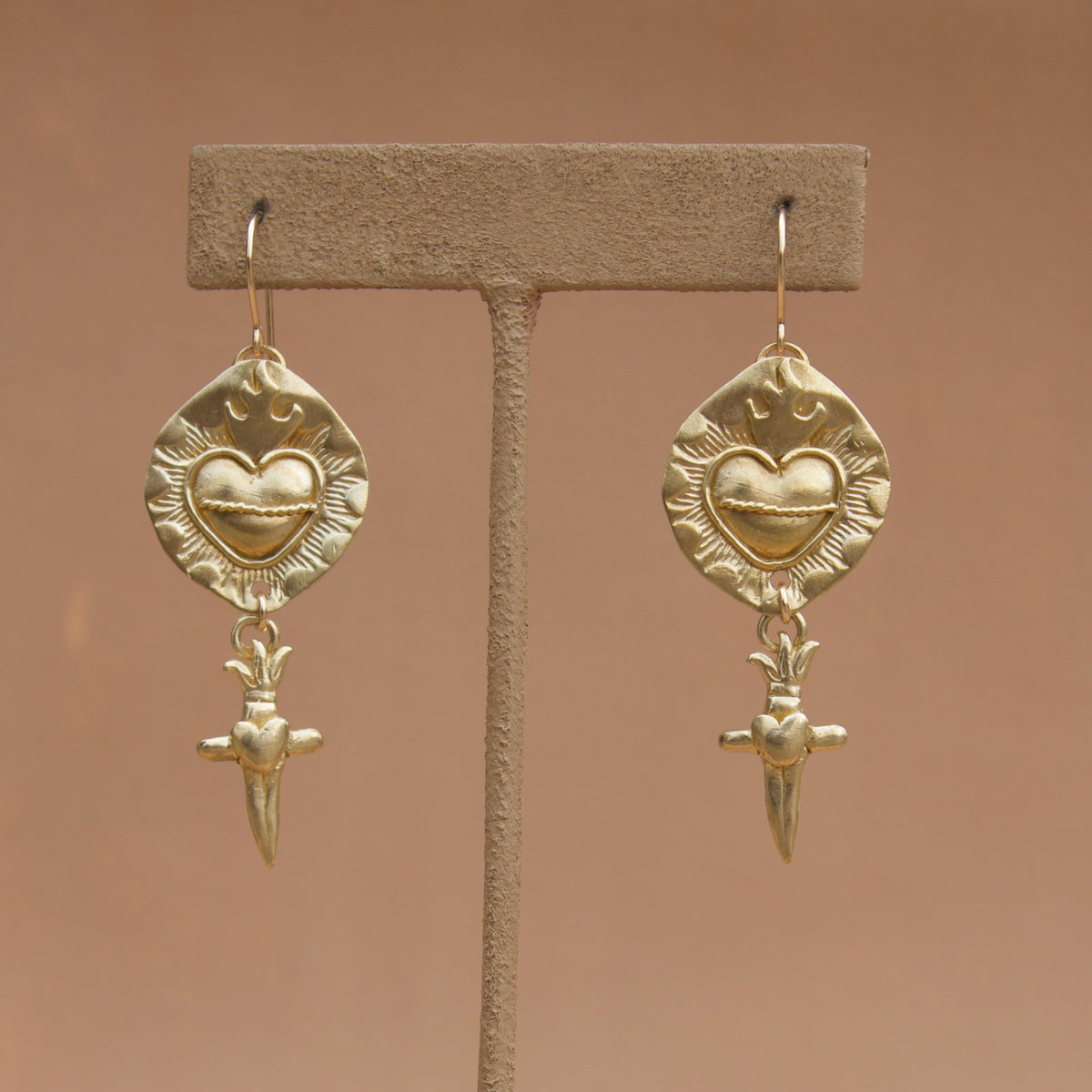 Sacred Heart & Dagger Earrings