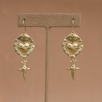 Sacred Heart & Dagger Earrings