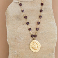 Garnet Sacred Heart Necklace