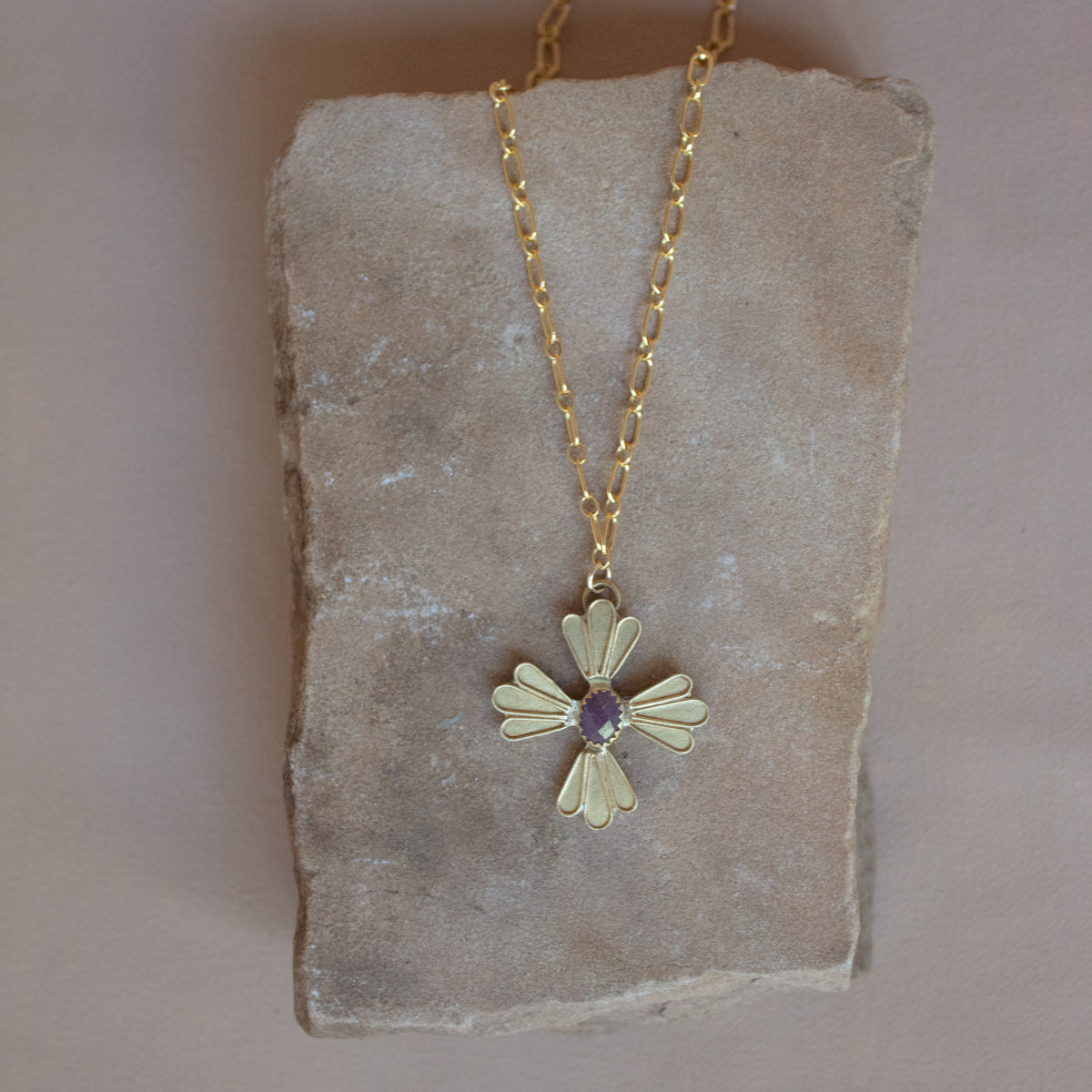 Ruby Cross Necklace
