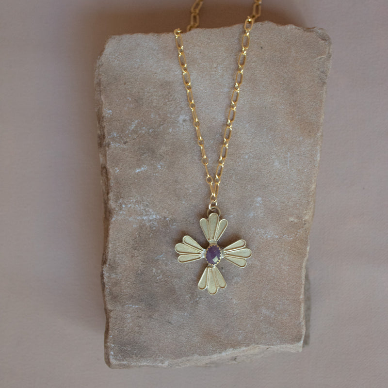 Ruby Cross Necklace