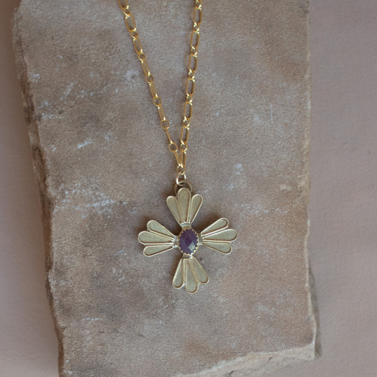 Ruby Cross Necklace