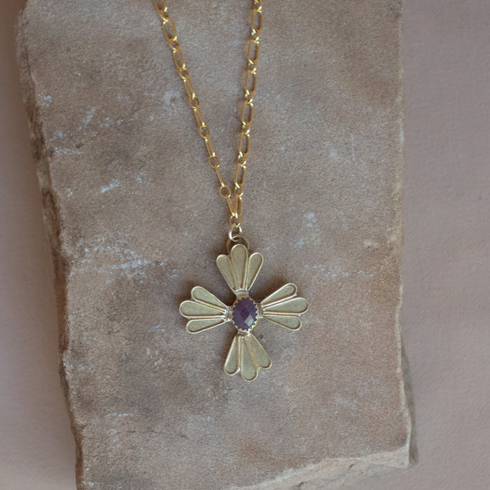 Ruby Cross Necklace