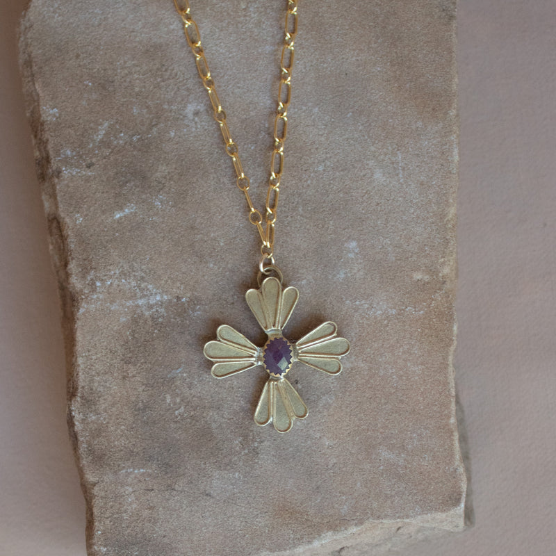 Ruby Cross Necklace