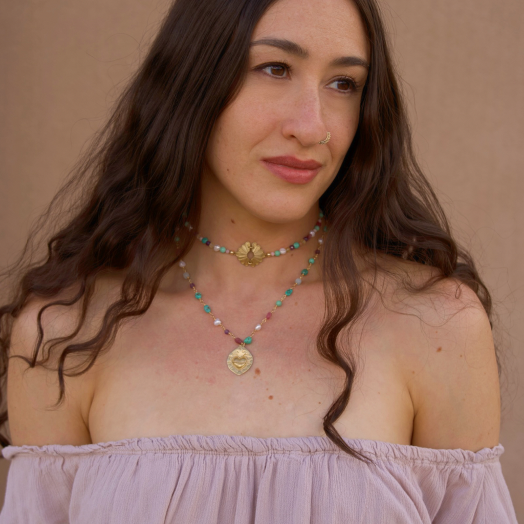 Sacred Heart Multi-Gemstone Necklace