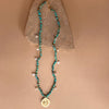 Sacred Heart Turquoise and Pearl Necklace