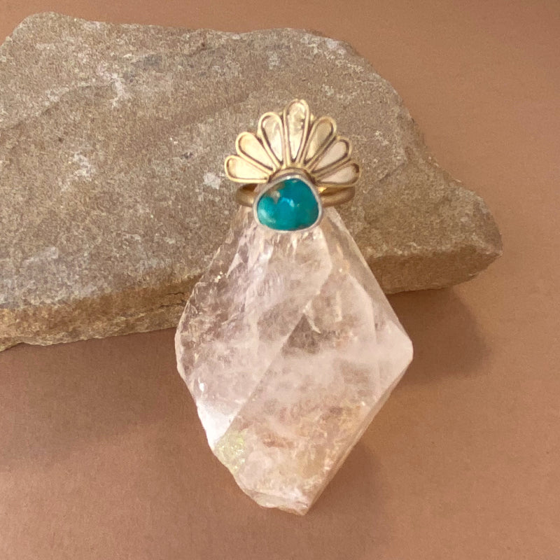 Sun Ray Stacking Ring Set Turquoise