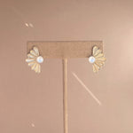 Pearl Seven Rays Stud Earrings