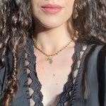 Tigers Eye Praying Hands Charm Necklace