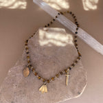 Tigers Eye Praying Hands Charm Necklace